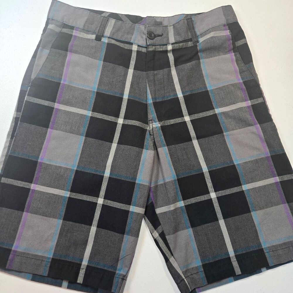 Burnside Mens Multicolor Plaid Shorts size 34 Pockets 10.5 Inseam Athleisure